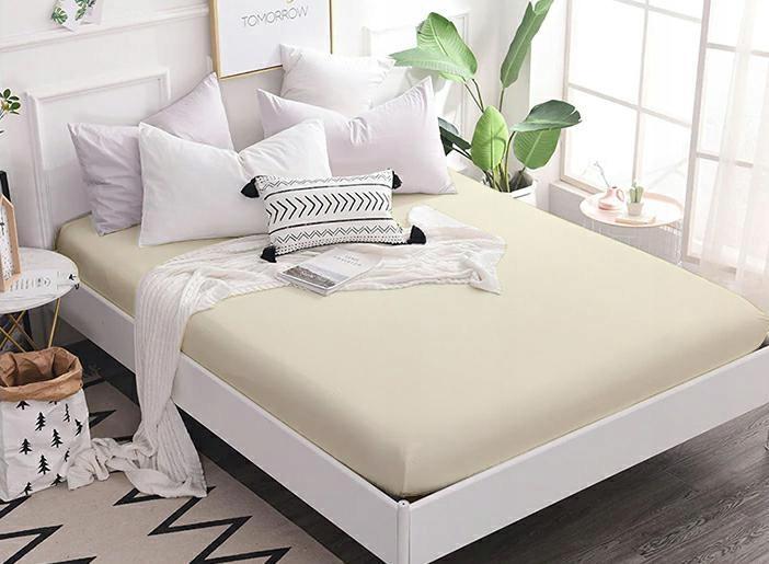Jersey Cotton Fitted Sheet 160X200 Cream