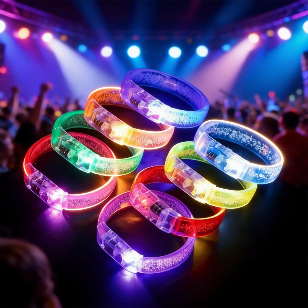 Led Glowing Hand Bracelet Concert Prop Waterproof Flashing Party Accessory For Night Events