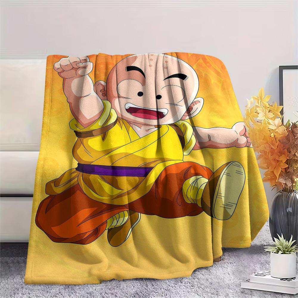 1PC Krillin Patterned Flannel Blanket Suitable For All Seasons For Home Decor Warmth And Comfort Gifts Holiday Present
