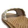 Woven Rattan Slippers With Soft Linen Lining, Casual Open Toe Slip On Shoes, Comfortable Indoor Home Slides