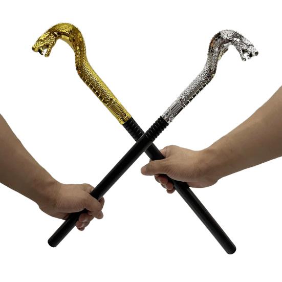 Halloween Snake Staff Egyptian Walking Stick Cane Halloween Party Pimp Cane Prop for Dress Up Cosplay Costume