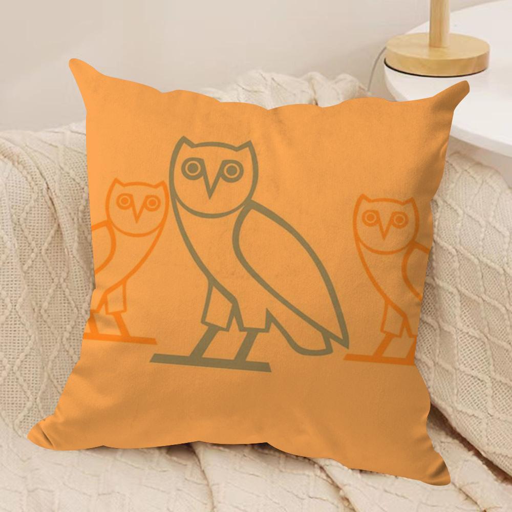 Luxury DrakeO-O-OvO O-OWLS Cushion Cover Silky Short Plush Double-Sided Printed Pillow Case for Sofa All Seasons Home Decor Gift
