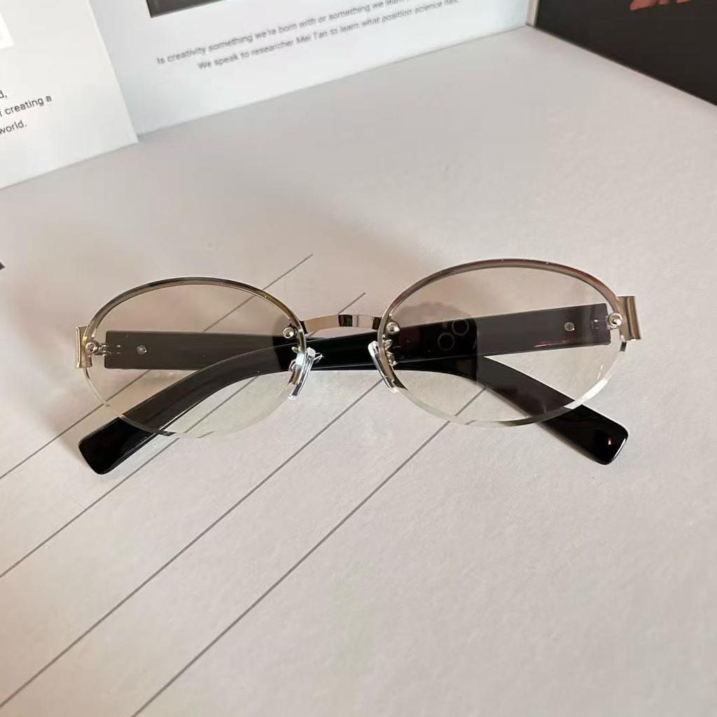 Oval Shape Women Sun Glasses Rimless Cut Edge Anti-Reflective Female Sunglasses Driving Travelling Men Sunglass