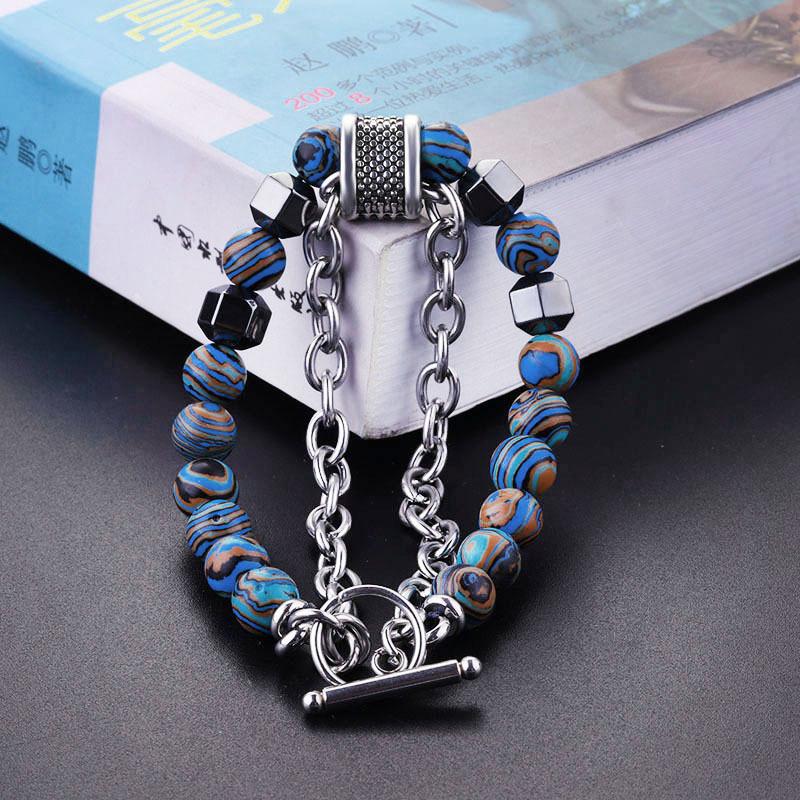 Retro Beaded Bracelet Iron Chain Bracelet Men's Bracelet