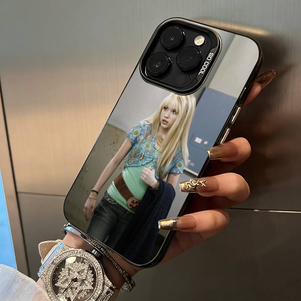 H-Hannah-M- Montana For iPhone 17 16 15 14 13 12 11 Pro Max XS  17 Air Silicone Colored Silver Bumper Cover