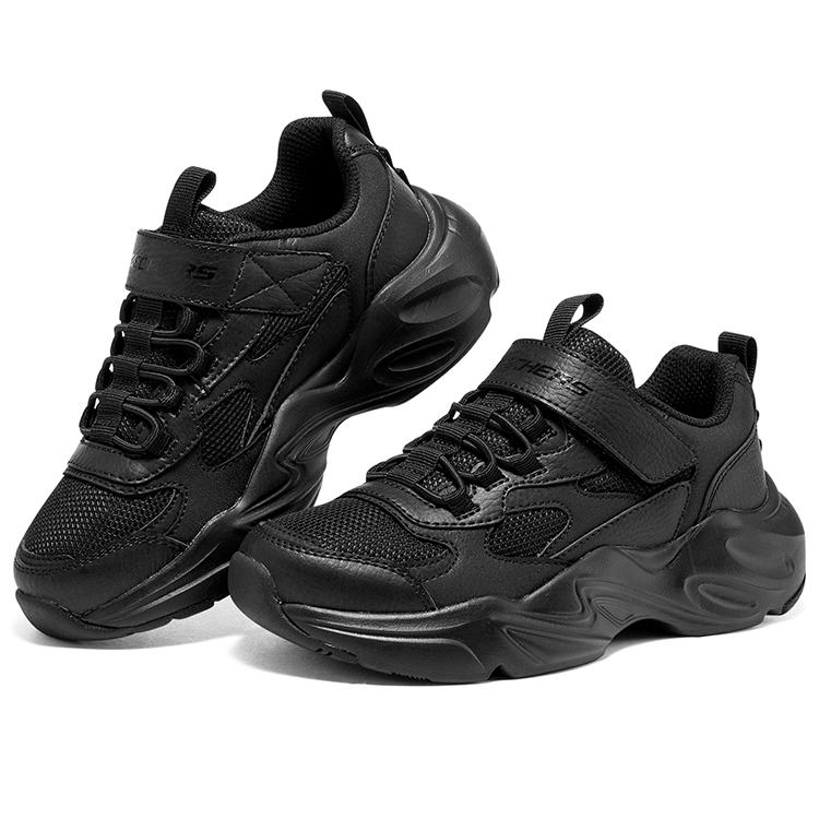 Skechers Comfortable Versatile Classic Shock Absorbing Durable Low Top Casual Shoes Kids Sneaker Black 405204L-BBK