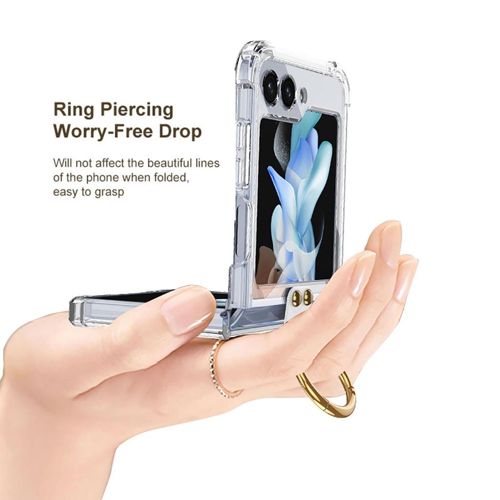 Samsung Z Flip5 Anti-Collision Phone Case with Airbag Ring for Wireless Charging