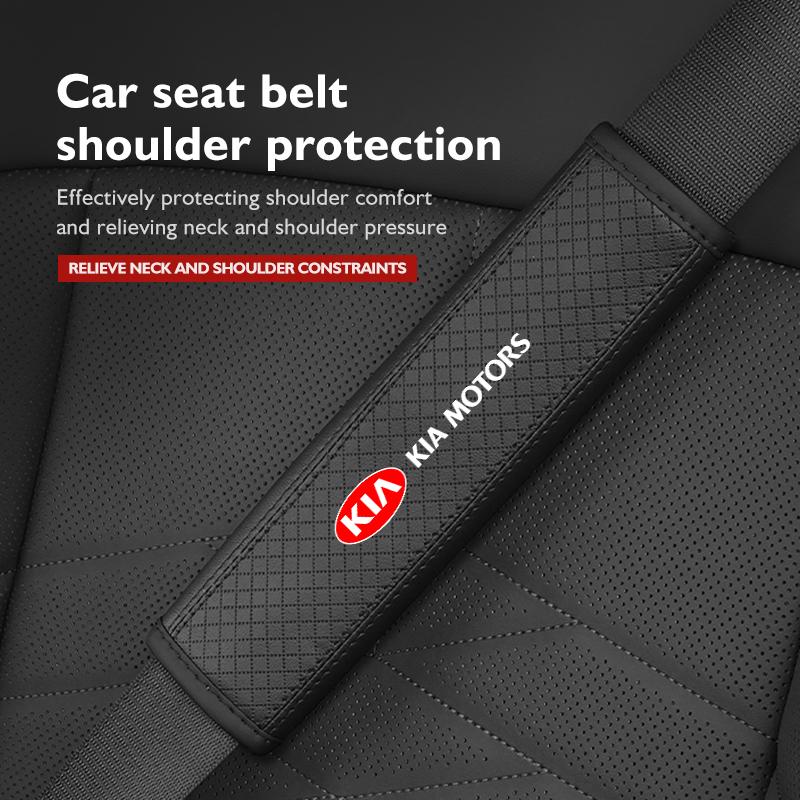ABF3 Leather Car Safety Belt Cover Protector Pads Accessories For KIA Ceed Sportage Rio K5 K2 Optima Cerato Venga Sedona