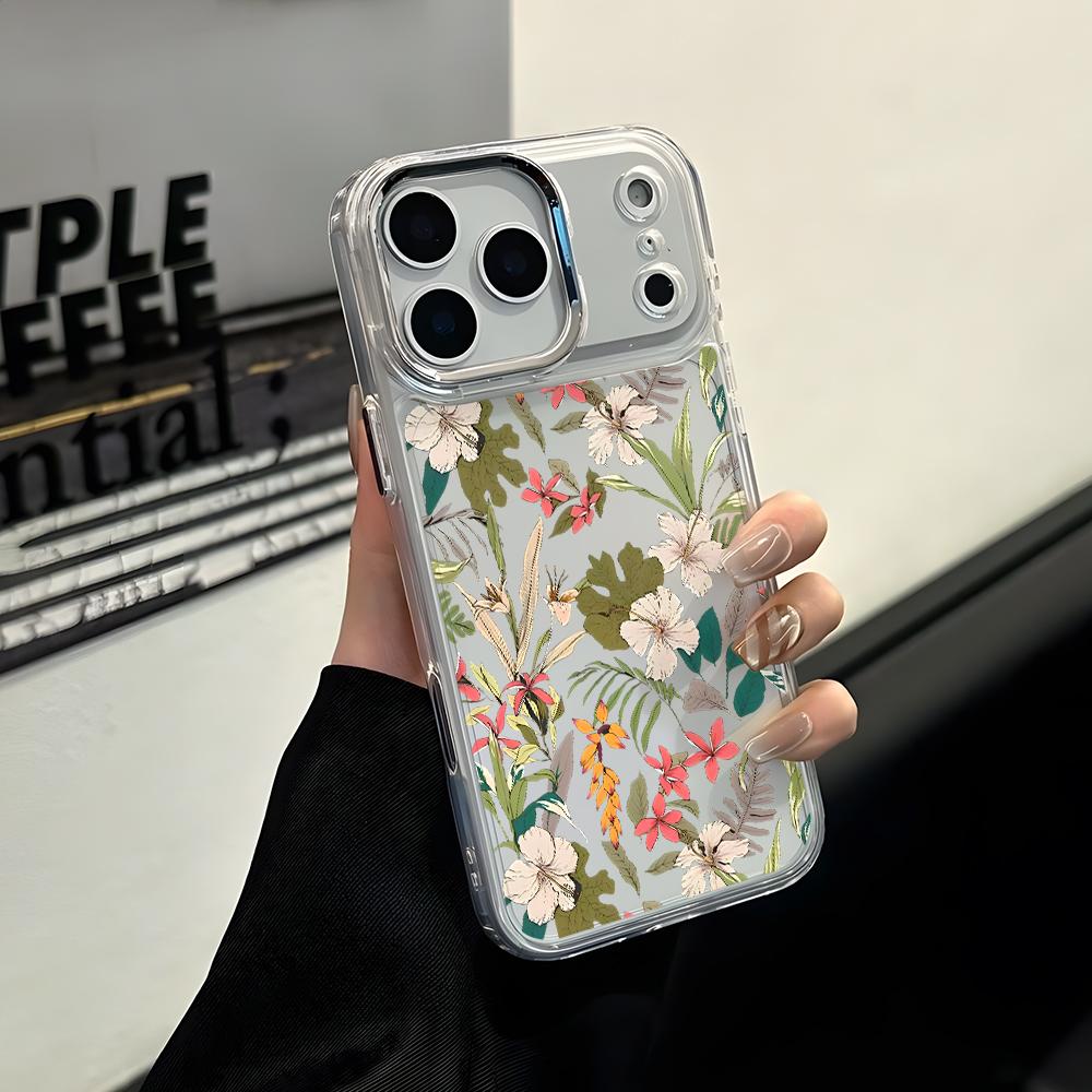 

Fashion Flower Pattern Phone Case for Apple iPhone 17 Air 16 16e 15 14 13 12 11 Pro Max X Xs XR 8 Plus Luxury Clear Cover iPhone 13 Pro Max