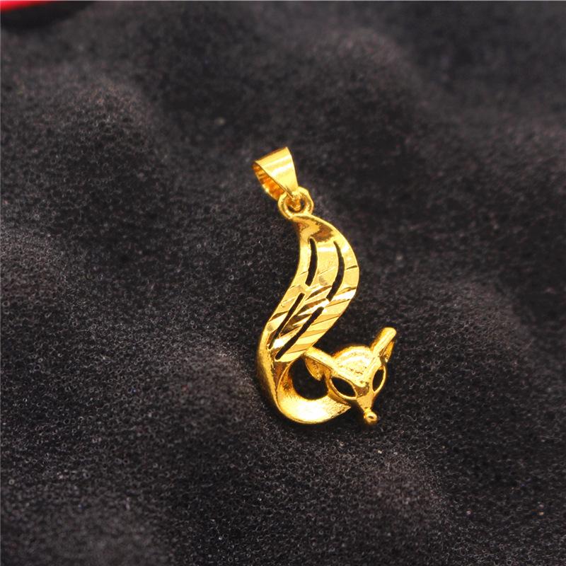 Halskette mit Wassertropfen- und Herzblumenanhänger aus vergoldetem Messing für Damen