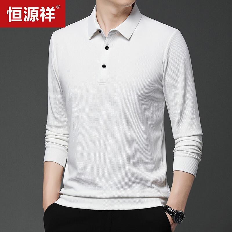 Hengyuanxiang Men's Business Long-Sleeve Polo Shirt