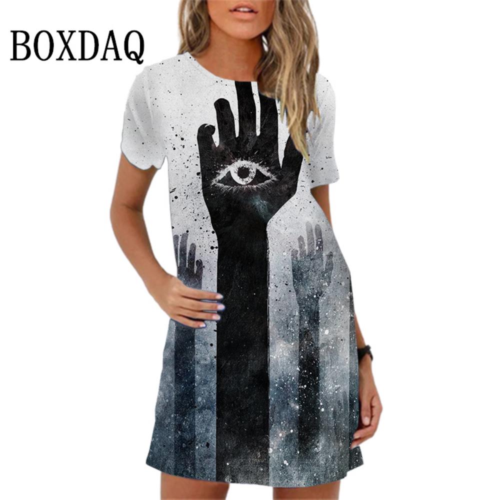 Oversized Casual Lös Dam Mini Klänning 2026 Ny Vår Sommar Klänning Vintage Blommig Tryck Elegant Kortärmad Klänning Vestidos