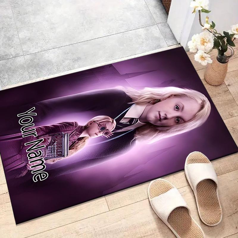 Hogwarts Design Area Rug Personalized Name- Non-Slip, Soft & Cozy Floor Mat for Living Room, Office - Indoor/Outdoor Carpet