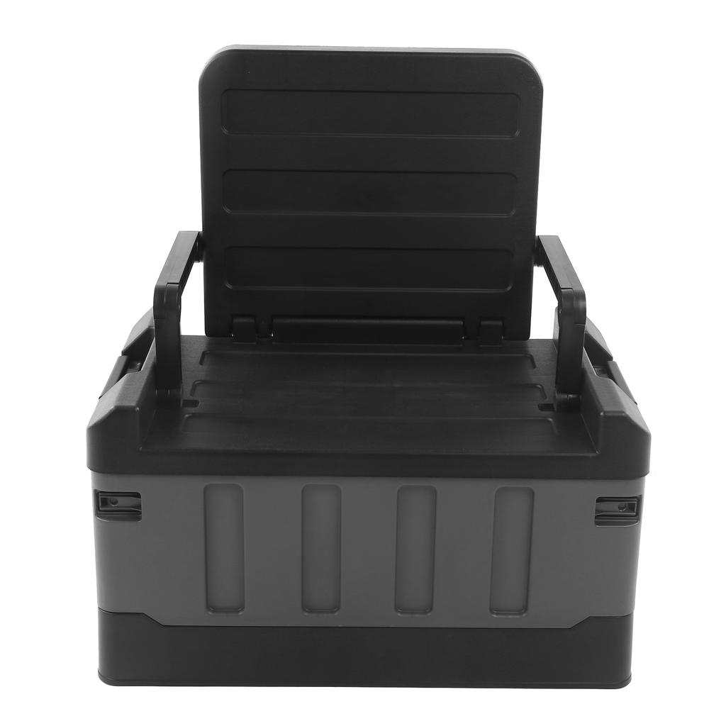 Collapsible Car Storage Box Setting Chair 2 In 1 Foldable Trunk Container Matt Black for Home Travel Fishing Camping