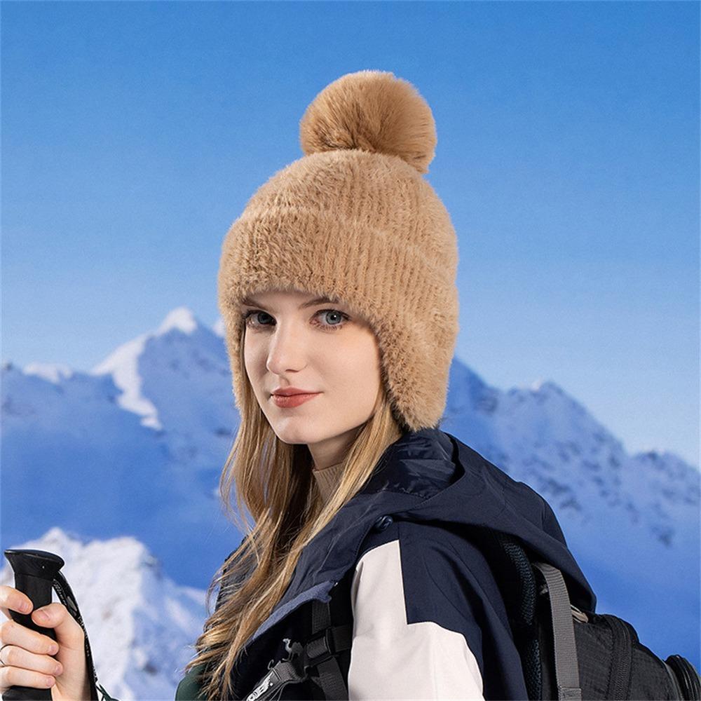Soft Plush Hat Fluffy Beanies Caps Versatile Lei Feng Hat  for Women Girls