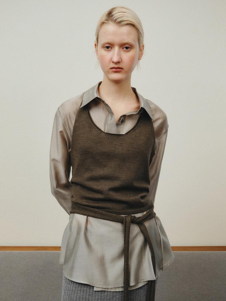 Reply Wool Halter Wrap Vest_Khaki