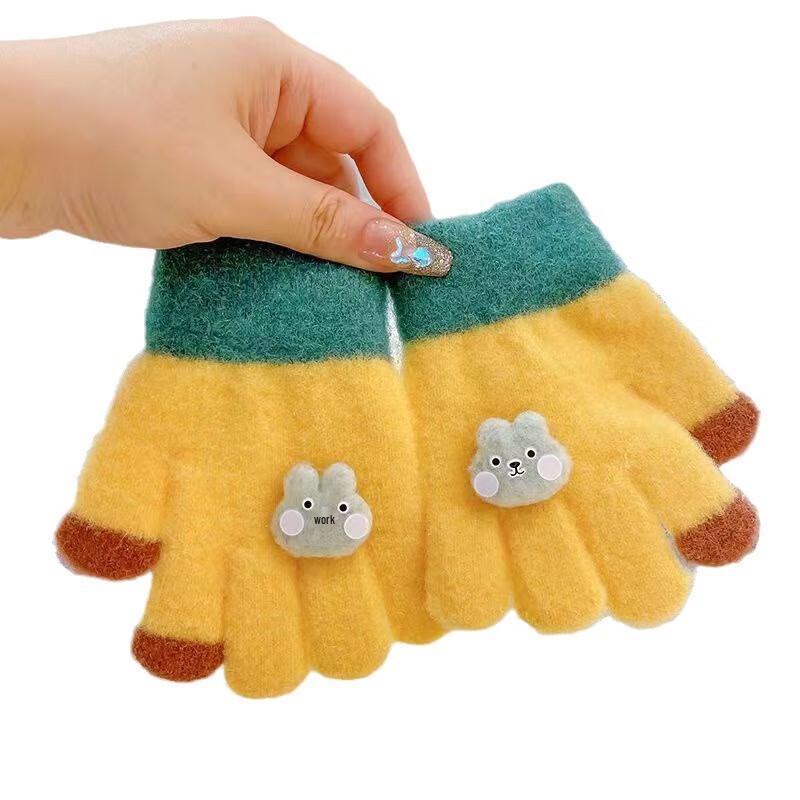 Kids  Thickened Full-Finger Winter Warm Gloves (2 Pairs)