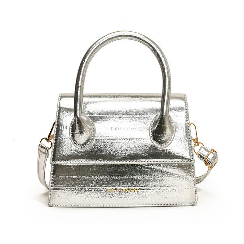 Chic Urban Pu Leather Handbag For Women 2024 Summer Stylish Glossy Shoulder Bag