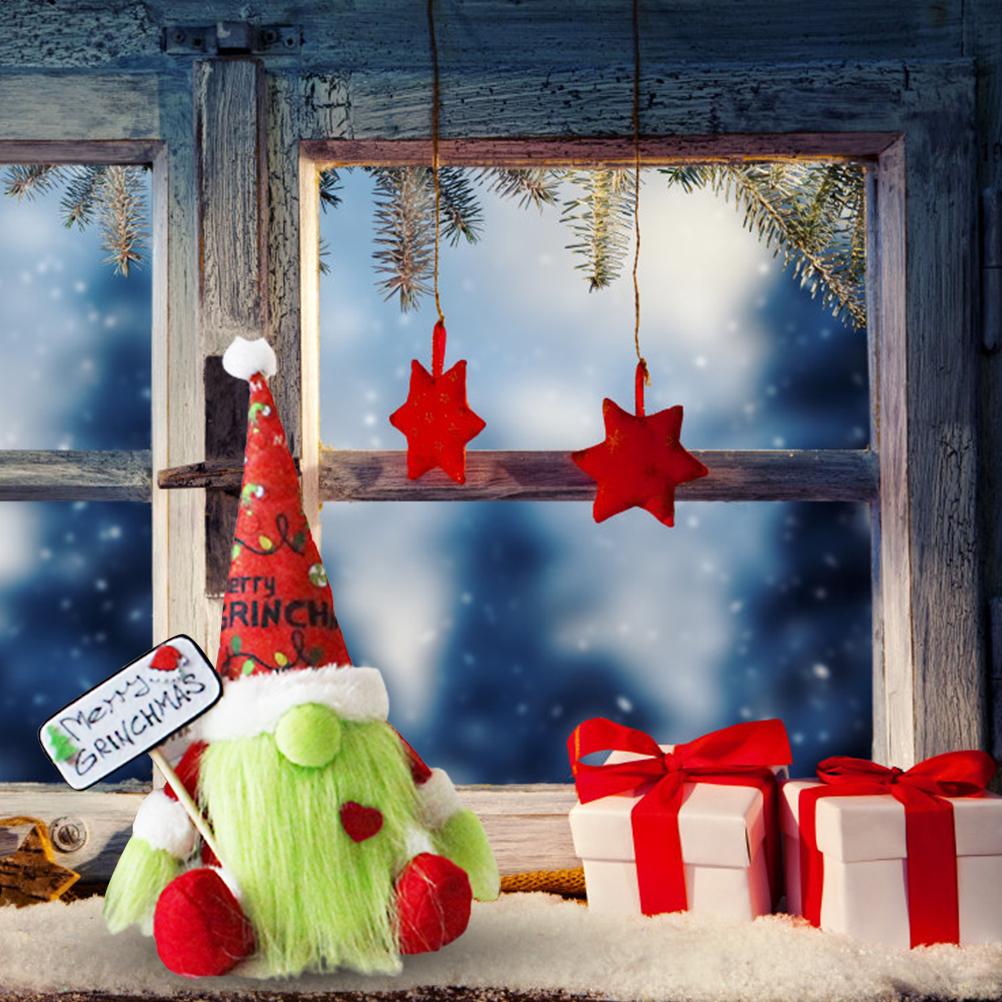 Grinch Plush Doll Green Beard Gnome Figure 30cm