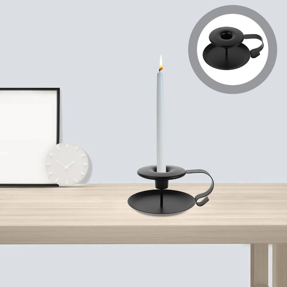 European Style Handheld Metal Candlestick Anti-slip Tabletop Candles Stand Aromatherapy