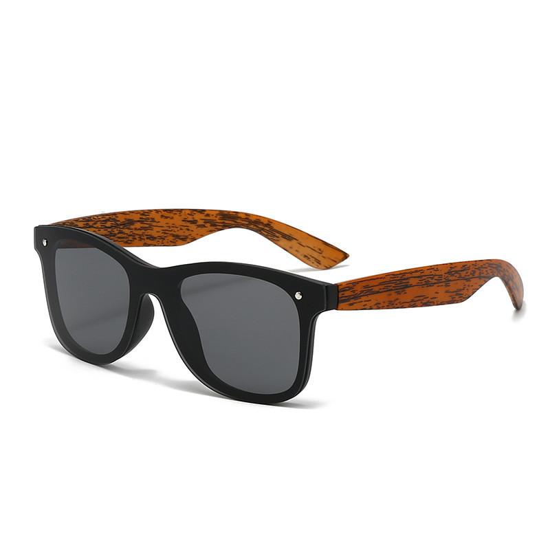 Retro Geometric Polycarbonate Designer Sunglasses With Colorful Lenses For Casual Wear Gray