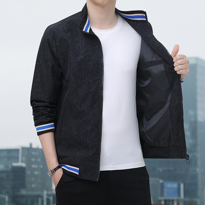 Men's European-Style Breathable Stand-Collar Jacket - Spring/Autumn Casual Top