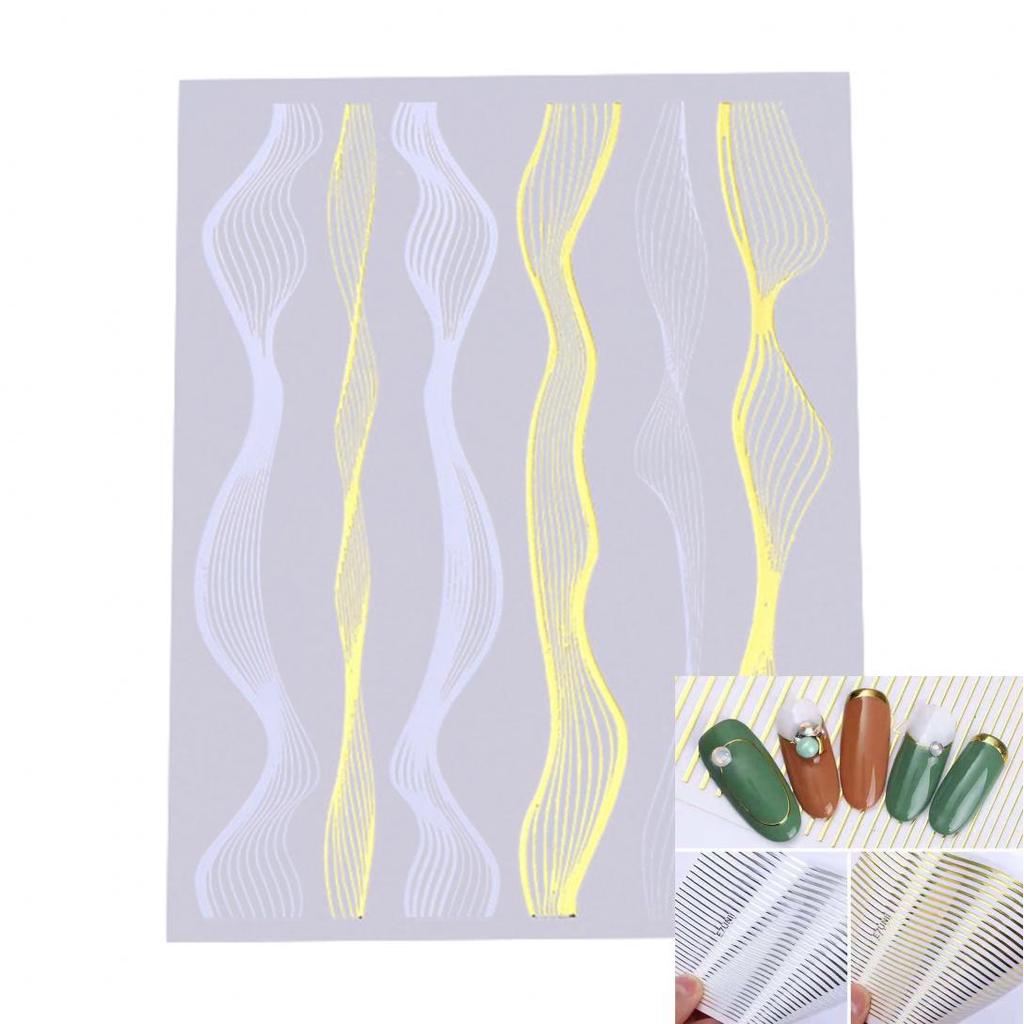 M&B House Sticker Impermeabil 3D pentru Unghii Bandă Striping Linie Decal Adeziv Manichiură Folie DIY