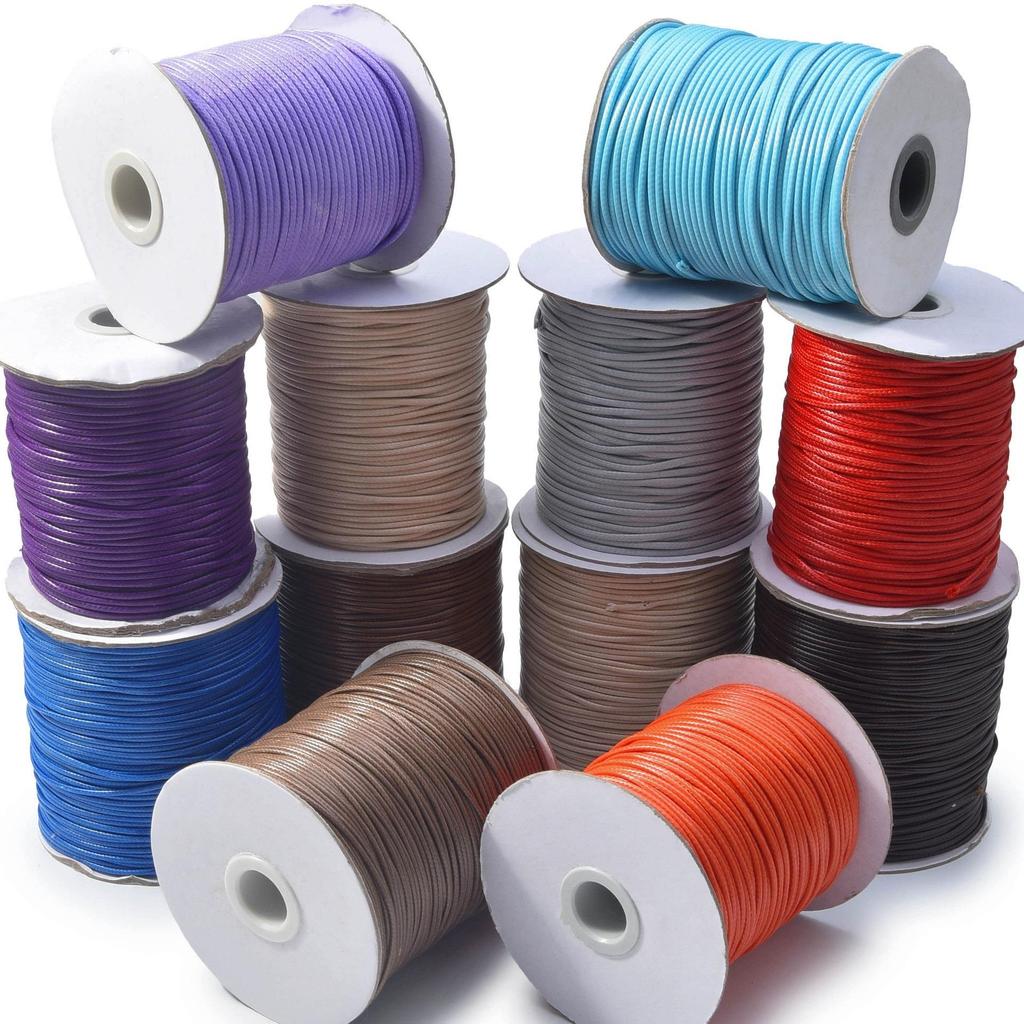 Multi-color Korean Wax Thread PU Leather Cord for Necklaces and Bracelets, Rubber Pendant Charm Weaving Rope.