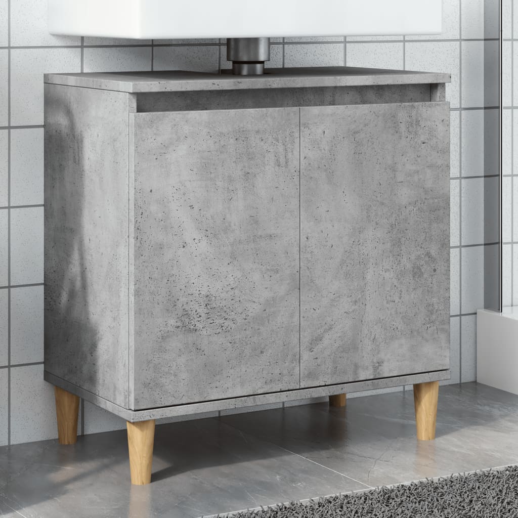 Bathroom Vanity Cabinet Concrete Grey 58 x 33 x 60 cm Engineered Wood