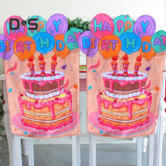 2 Pcs Chair Covers Colorful Cartoon Print Reusable Washable Classroom Birthday Back-to-School Party Decor Chair Seat Decoration Chair Back Cushions