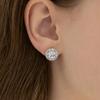 Cushion Halo Cubic Earrings EC3306