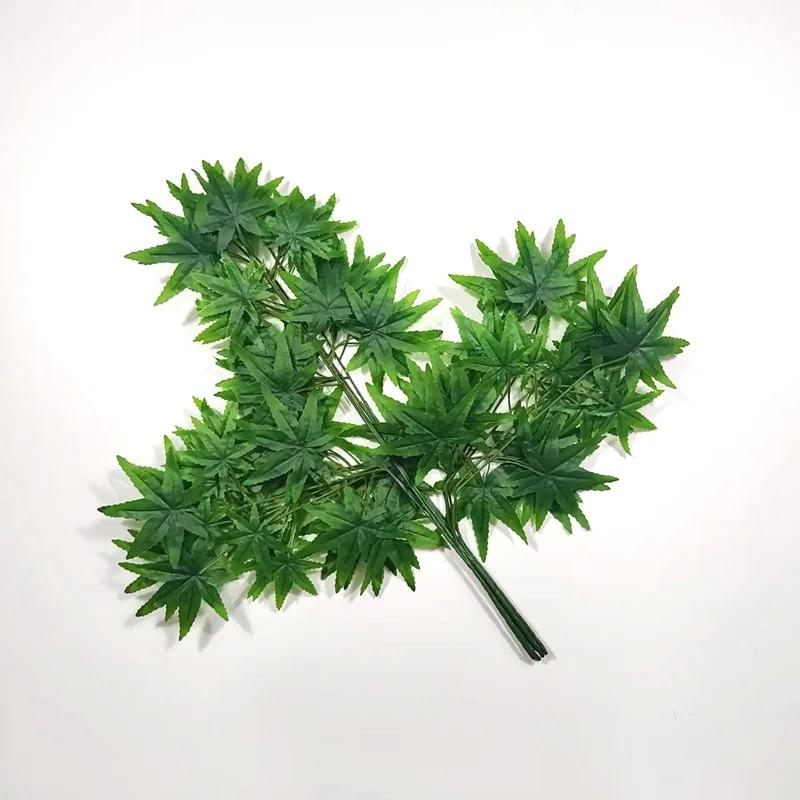 Artificial Banyan Maple Mango Leaves Fake Foliage Greenery Stems for Decoration Outdoor Landscape Tree Making