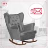 Diana Rocking Chair, Scandinavian, Family Meble, Grey Crystals