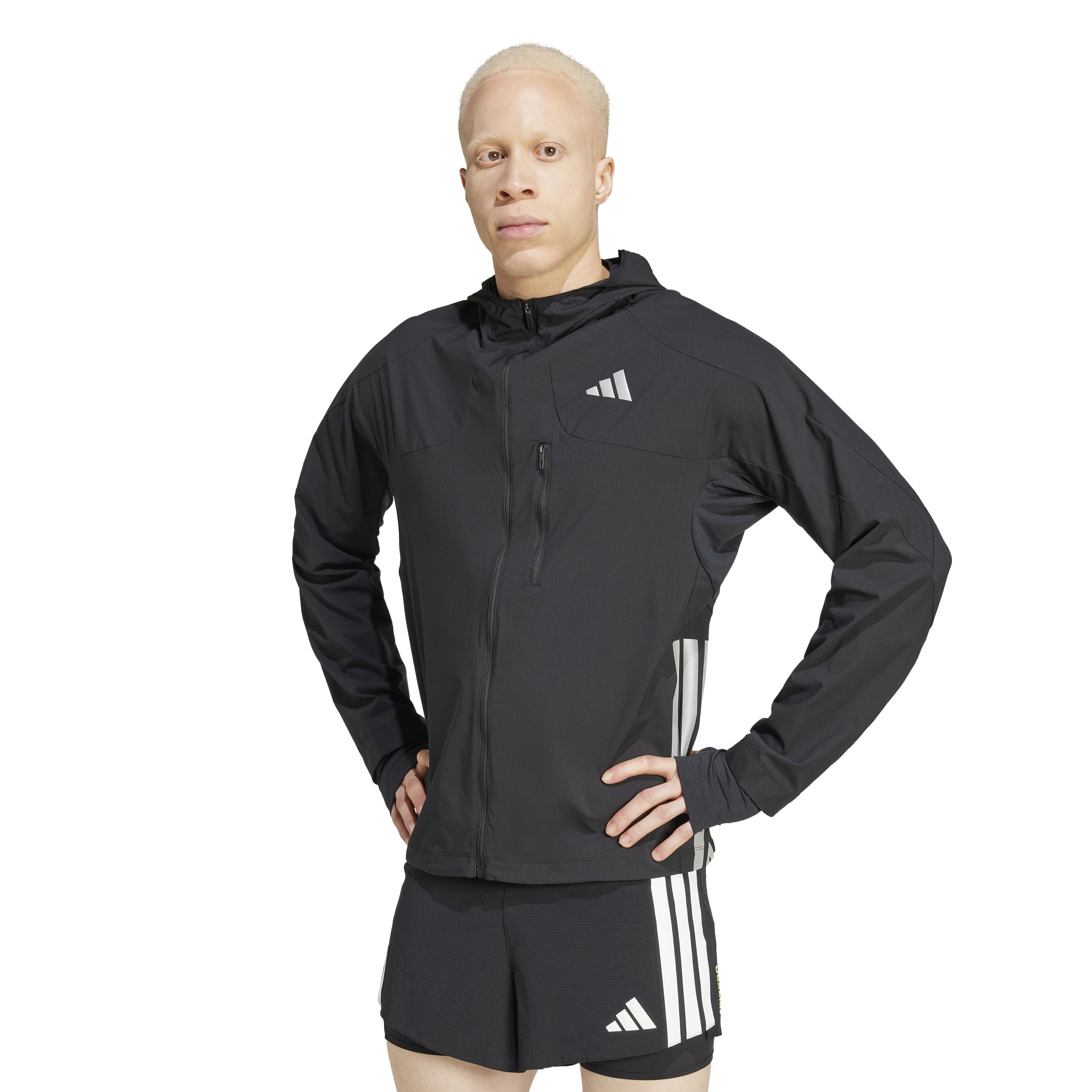 

Беговая куртка Adidas adizero, KUK41, мужская, черная (JF3509), Размер 3L