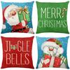 Home Christmas Pillow Case Linen Print Santa Claus Snowman Living Room Sofa Cushion Bedroom Cushion