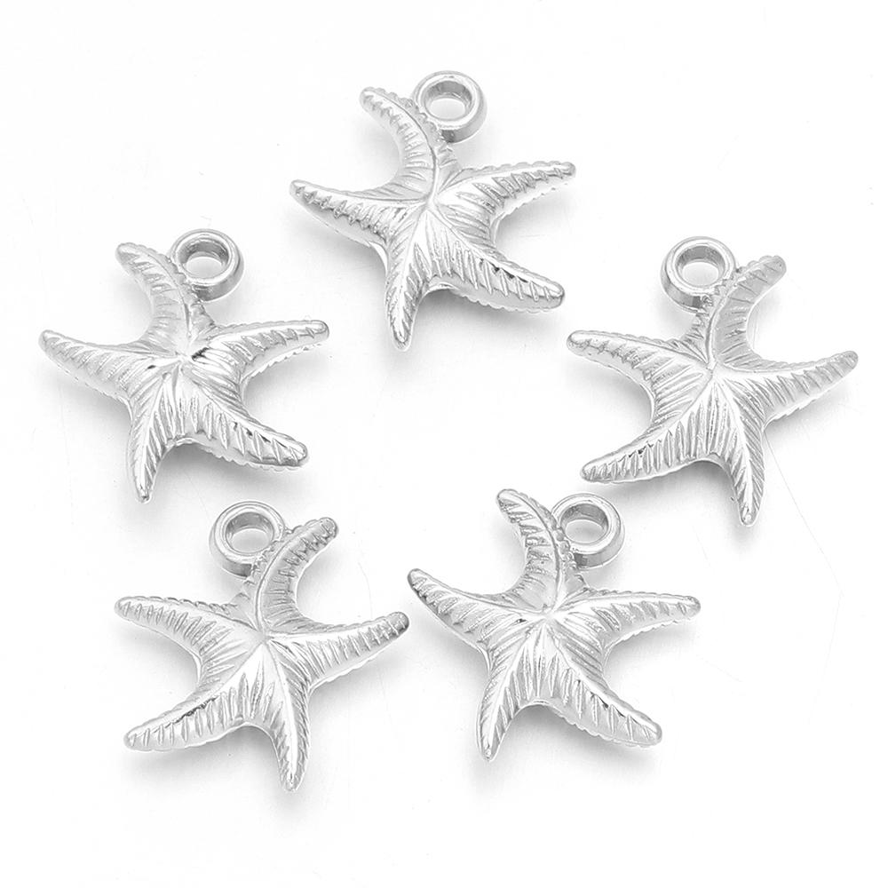 50pcs/lot CCB Starfish Charms Marine Animal Pendants For Jewelry Making DIY Bracelet Necklace Pendant Keychain Accessories
