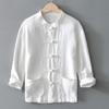 Camisas informales de estilo chino para hombre, camisa tradicional de Kung Fu y Tai Chi, abrigo, traje Tang, chaqueta de uniforme, ropa para hombre