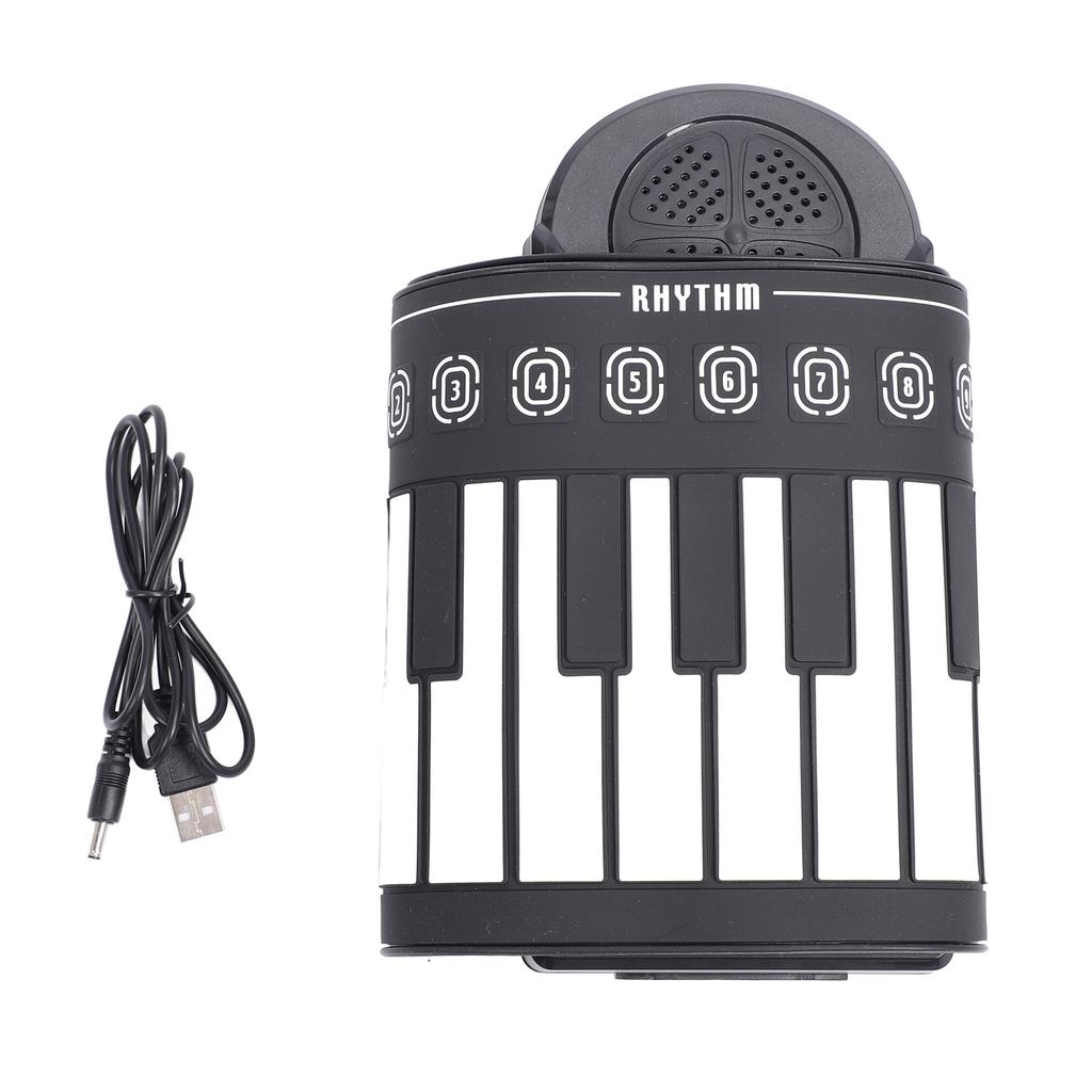 Portable Piano with Speaker 49 Keys Silicone Flexible 16 Tones 10 Rhythms 16 Level Volume Control
