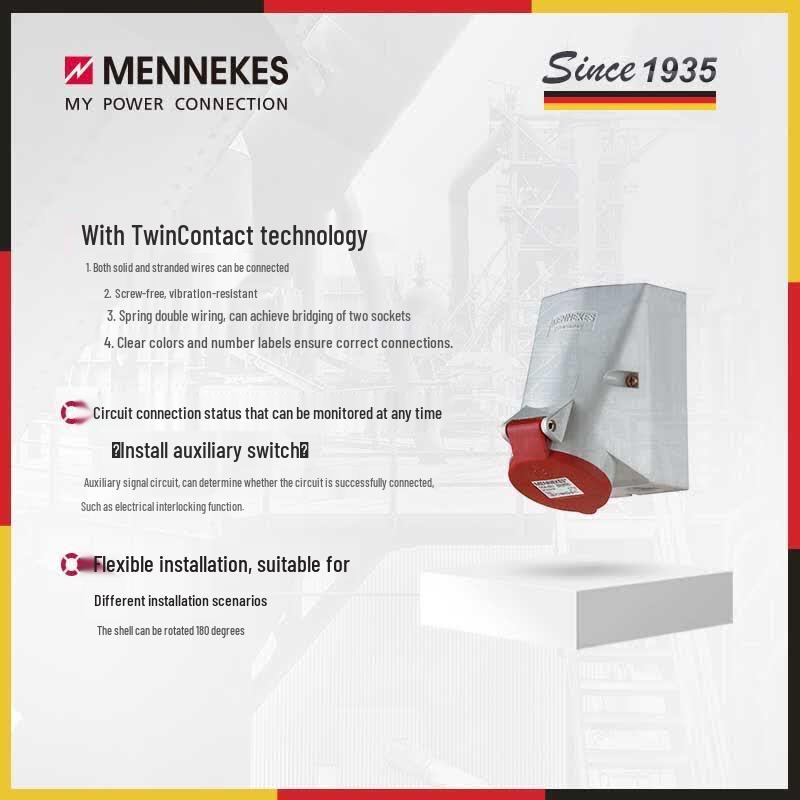 MENNEKES Industrial Socket Connector, 5-Pin 32A 400V