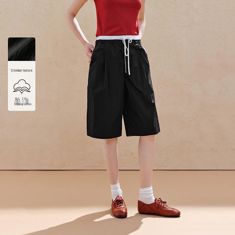 INMAN Women s Wrinkled Color-Block Sporty Capris XL