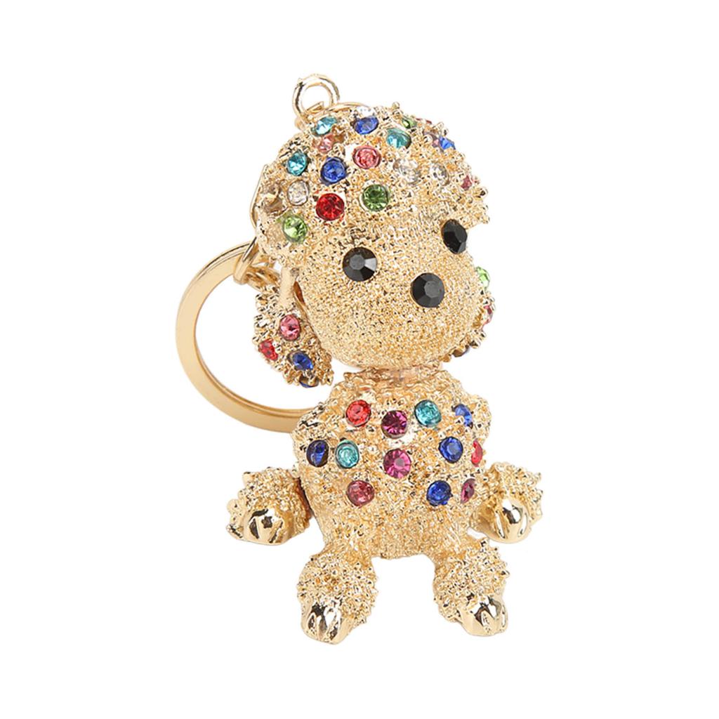 Rhinestone Keychain Unique Puppy Shape Design Rhinestone Keychain Charm Ornament for Bag Car