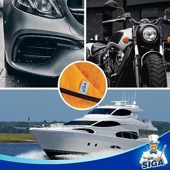 MR.SIGA Car Wash Towel (60x40cm) Set 3 Thick Microfiber Cloths Washing Household Cleaning