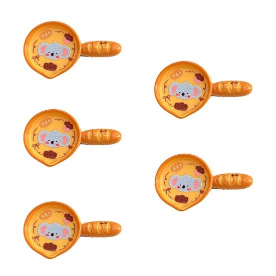 

5Pcs Girl Hairpins Cartoon Multiple Patterns Pan Shape Secure Hold Hair Clips Side Bang Hair Pins Versatile Hair Accessories A