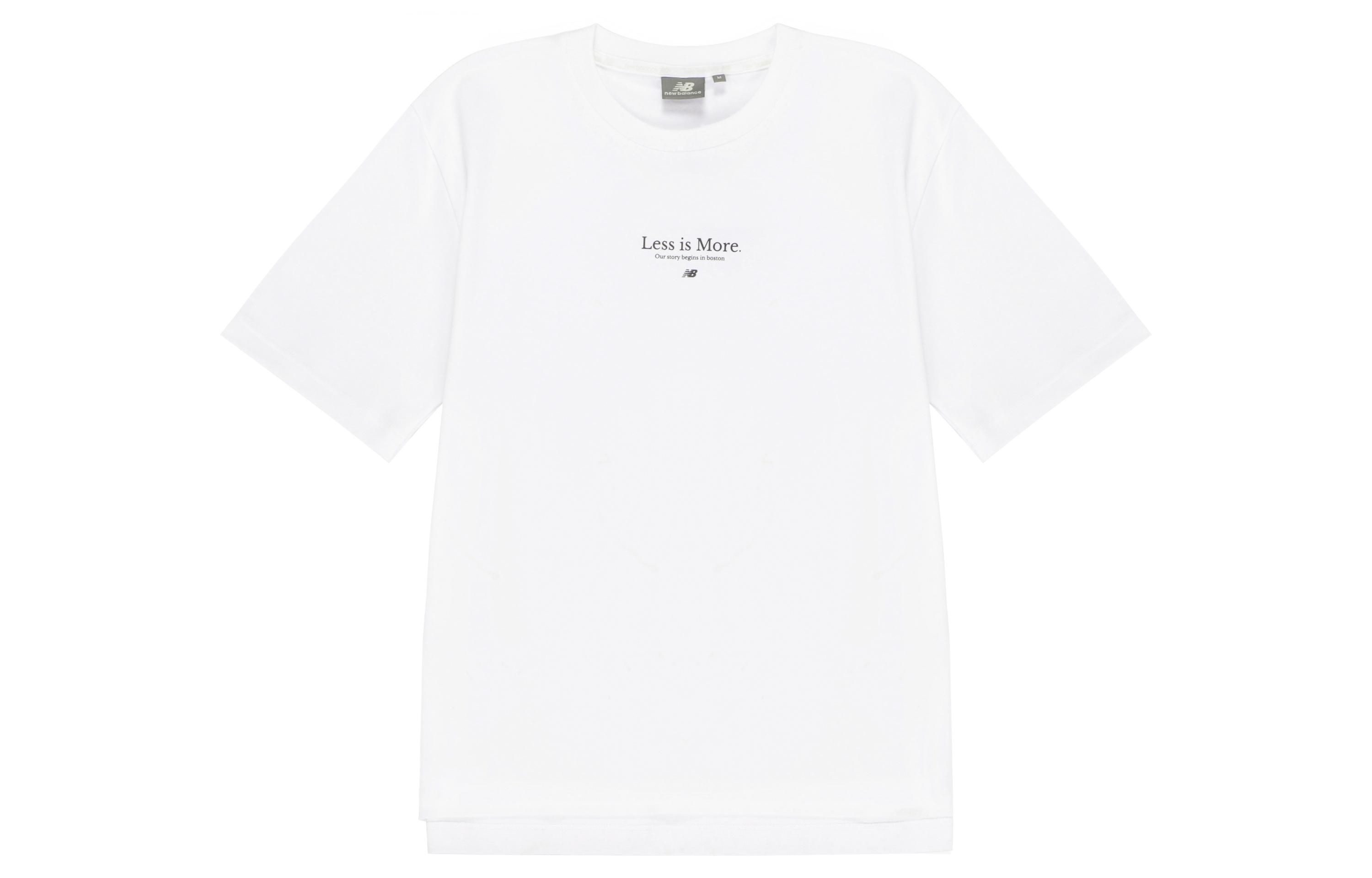 New Balance T Shirts Unisex White Crew Neck Moderate Straight Fit 5EC23033-WT M