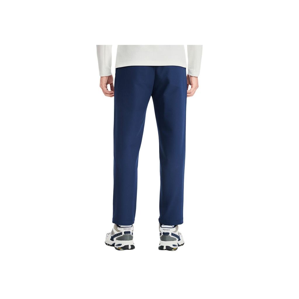 Skechers Basic Sports Series Woven Comfortable Thin Velvet Casual Pants Men bottoms Navy-Blue P424M145-002Z