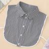 Colletto Falso Moda Con Strisce Bianche Collare Rimovibile Mezza Camicia Blusa Accessorio Professionale per Ufficio
