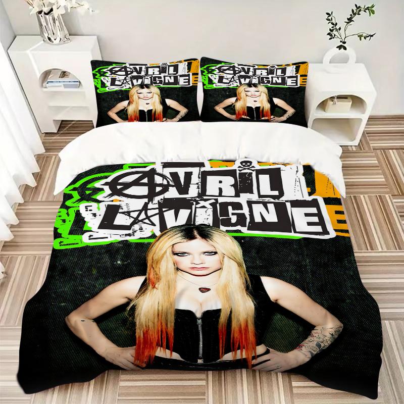 3Pcs Avril Lavigne Punk Style Bedding Sets For All Sizes New 3D Printed Bed Cover Comforter Duvet Cover Pillowcase Bedroom Decoration