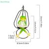 Reading Frog on Swing Decor - Resin Animal Figurine, Cute Desktop Ornament for Home, Office & Plant Decoration
