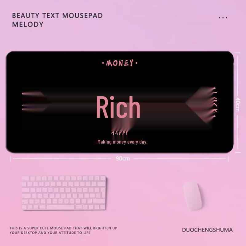 Funny 'Get Rich Quick' Text Mouse Pad - Princess Please Office Desk Mat