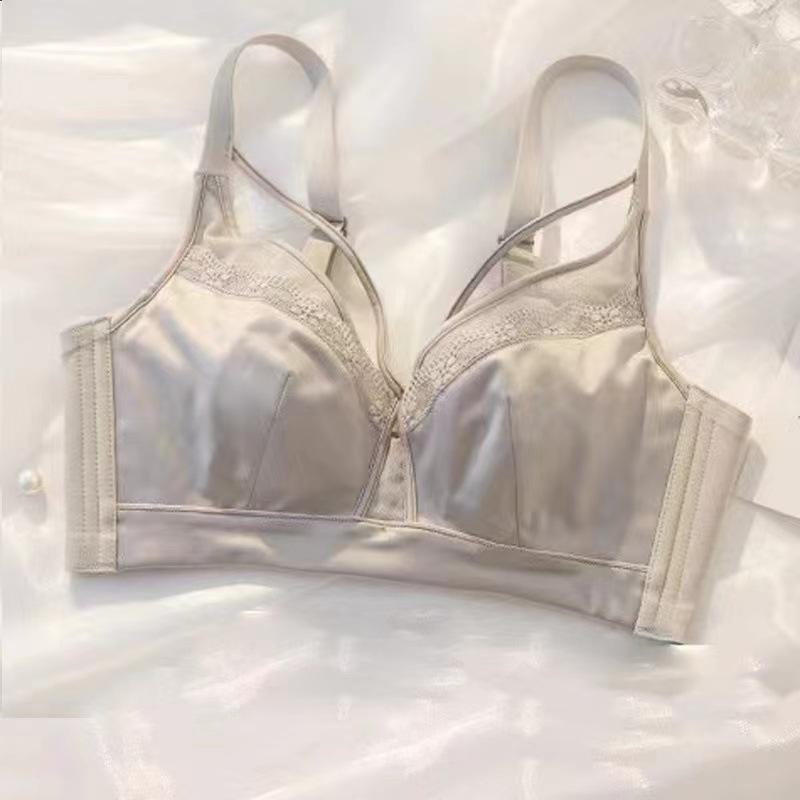 Sexy Rimless Rabbit Ear Cup Bra Comfortable Large Chest Small Push Up Underwear Set